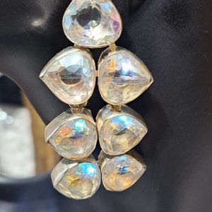 925 Leaverback White Topaz Dangle Earrings